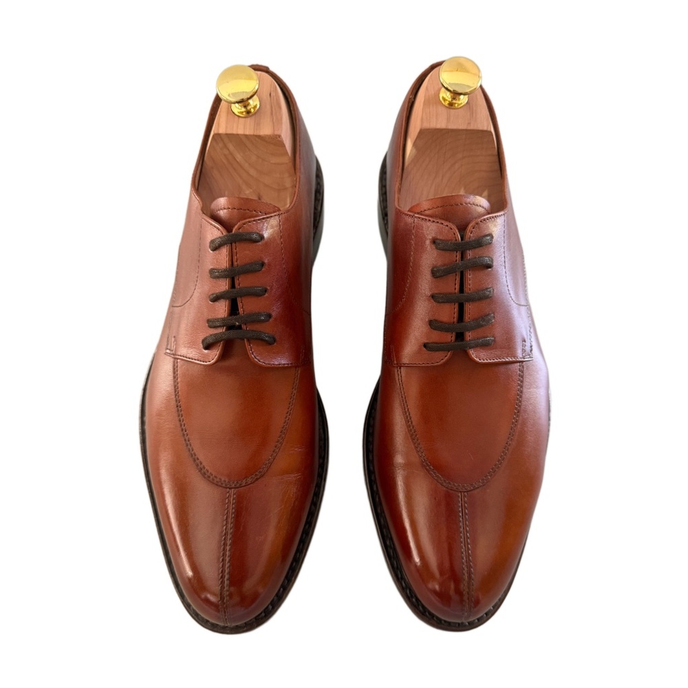Cognac Derby Shoes - Leather Outsole - KENT City - Bexley US Size 9